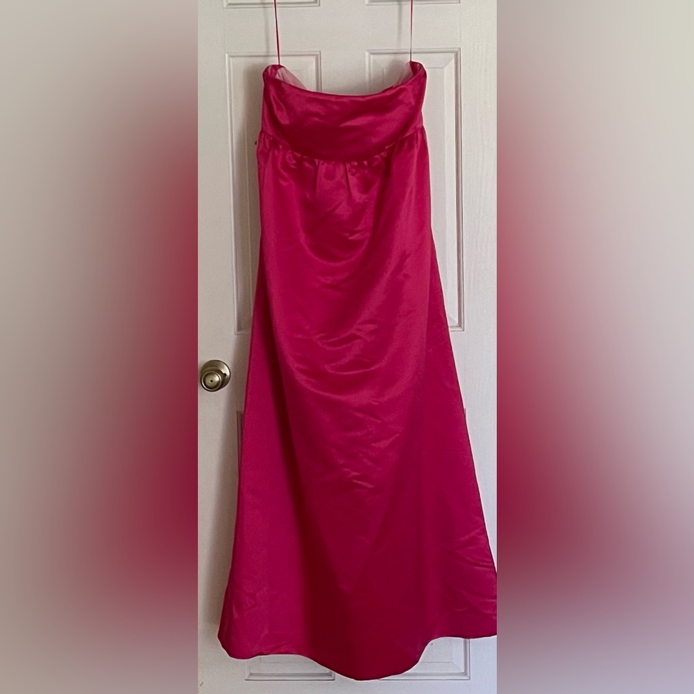 J crew Collection hot pink strapless satin gown size 14 NWT